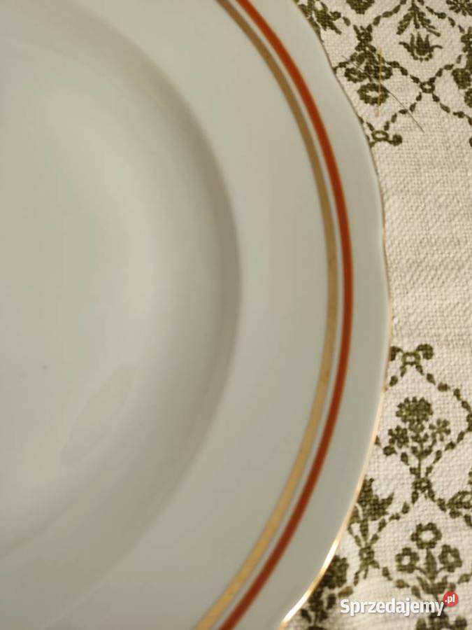 Talerz półmisek porcelanowy Ćmielów fi 33 biały Głuchołazy