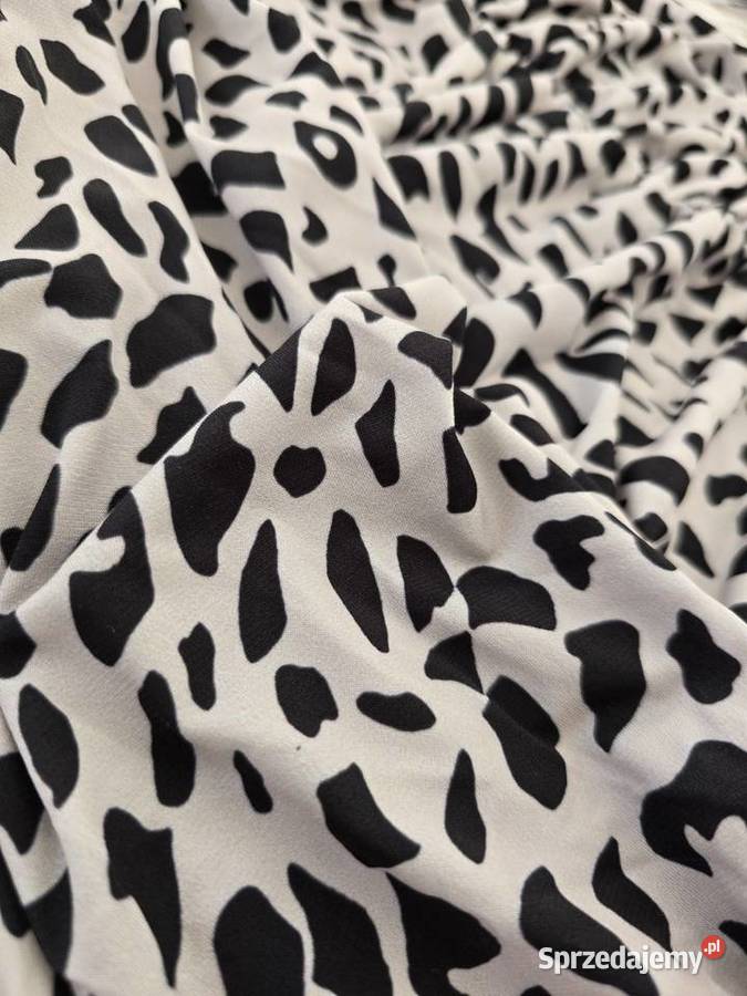 Sukienka Rękawy z Siatki print centki czarny śląskie Wodzisław Śląski