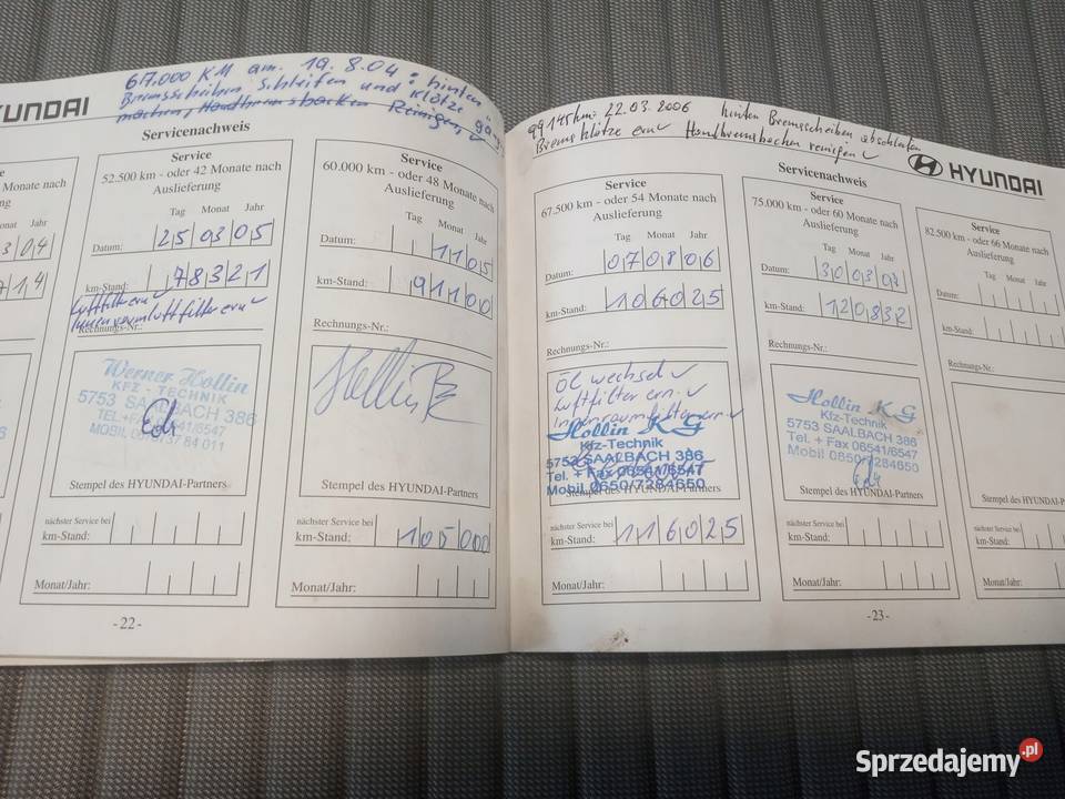 Hyundai Trajet 2001 Książka Gwarancyjna motoryzacja, transport