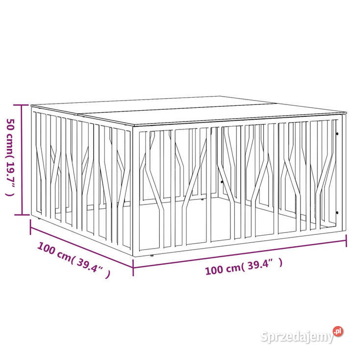 Stolik kawowy srebrny 100x100x50 stal nierdzewna Warszawa