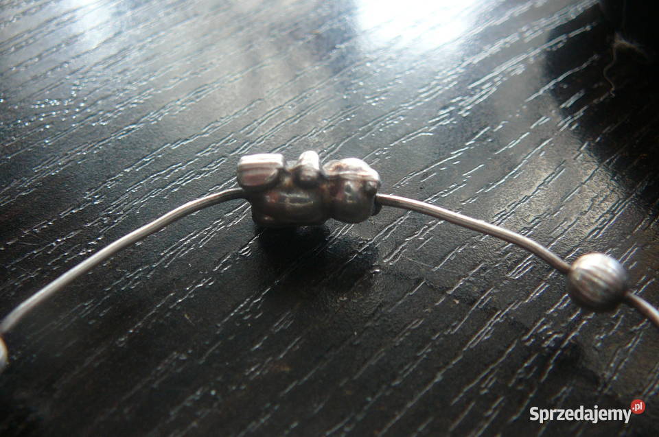 Bransoletka stara srebro z misiem