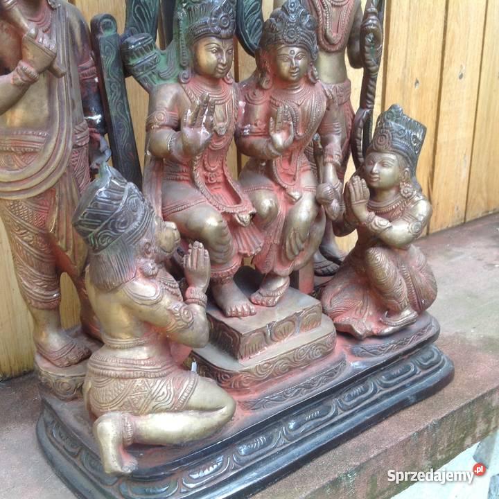 CUDO CIEZKA RZEZBA Z BRAZU HINDUSKI BOG BUDDA z Bystrzyca Kłodzka