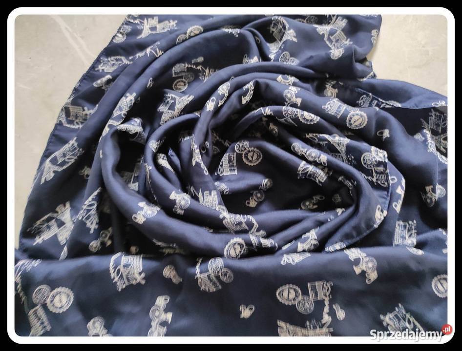 Granatowa chusta apaszka Avon wzorki 40 x 190 mazowieckie Płock sprzedam