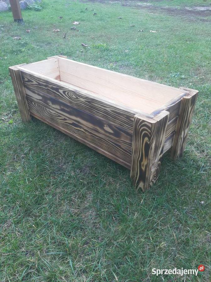 Donica drewniana 80x30x30 Przypalana Donice