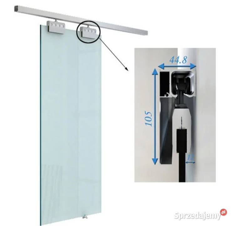 Drzwi przesuwne szklane pokojowe z uchwytem Brzesko