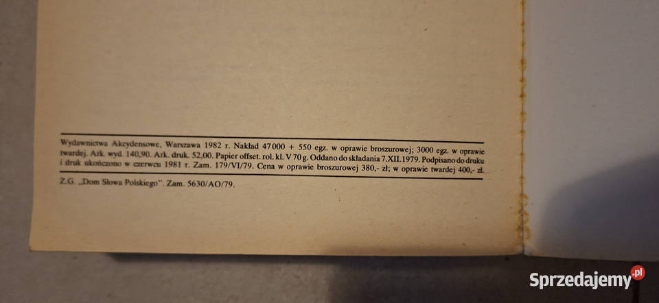 Pierwsze wydanie Wykaz nazw miejscowości w