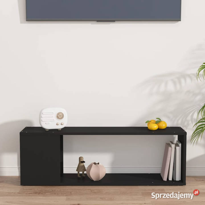 Szafka pod TV czarna 100x24x32 materiał