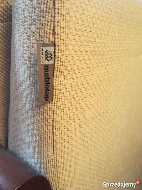 FOTELE Drewniane Tapicerowane MEBLOTAP Kremowe Brzostek