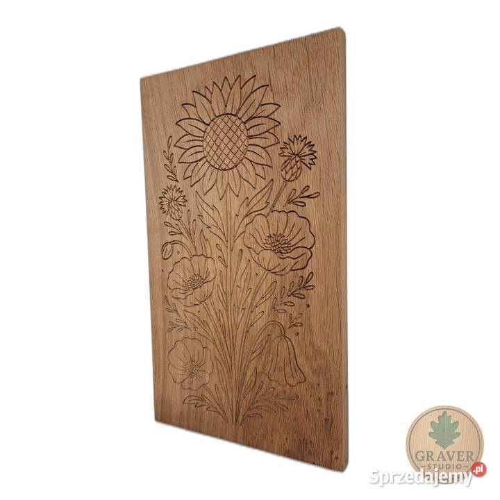 Piękna ozdoba z drewna słonecznik maki chabry Dekoracje i ozdoby zachodniopomorskie Malechowo