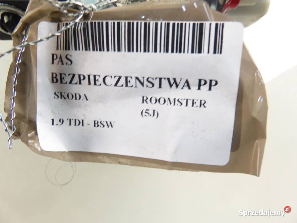 PAS PRAWY PRZEDNI SKODA ROOMSTER 5J 5J1857702A Pasy bezpieczeństwa