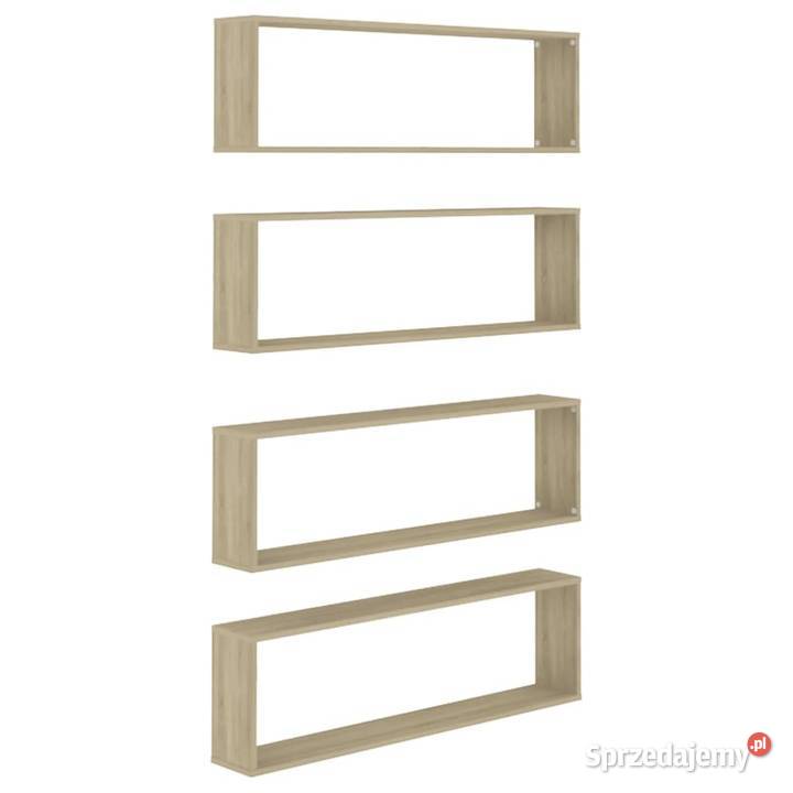 Półki ścienne kostki 4 dąb sonoma 100x15x30