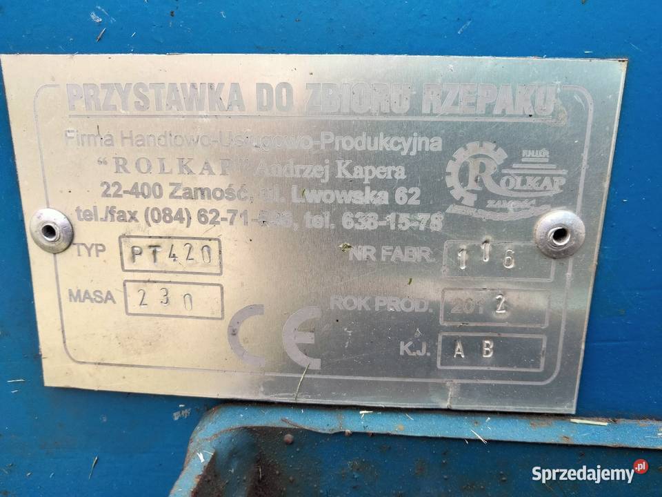 Stół do rzepaku bizon zo56 Rolnictwo Rejowiec Fabryczny