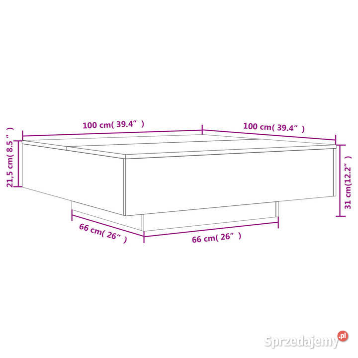 Stolik kawowy czarny 100x100x31 materiał Warszawa sprzedam