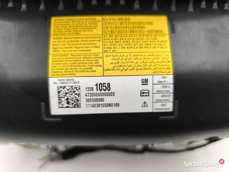 PODUSZKA PASAŻERA OPEL ZAFIRA C 20 CDTI 13381058