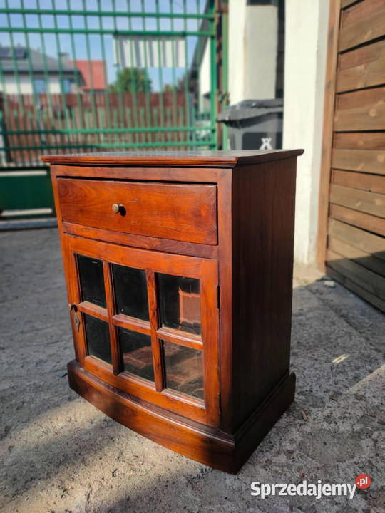 Witryna szafka barek drewniana drewno kolonialna Warszawa
