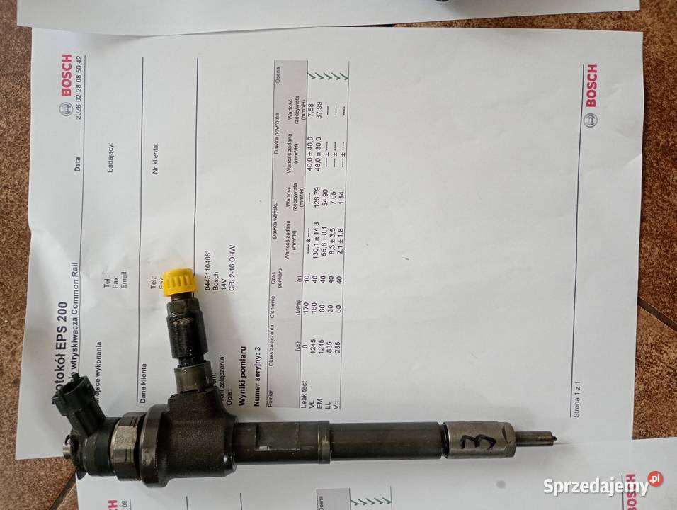 Wtryskiwacz 0445110408 valtra Fendt Massey wielkopolskie Turkowice