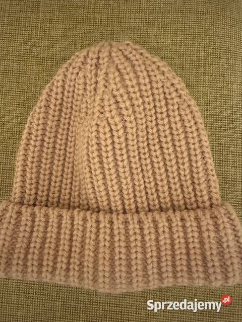 Czapka różowa damska z akrylu dzianina beani Moda i Styl Częstochowa