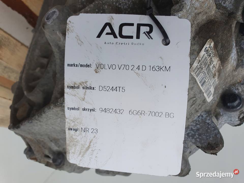 Volvo S60 V70 24 D5 SKRZYNIA BIEGÓW manual osobowe Rudka