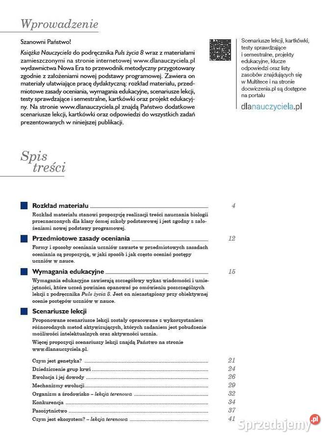 Puls Życia klasa 8 materiały dla nauczyciela Gdańsk