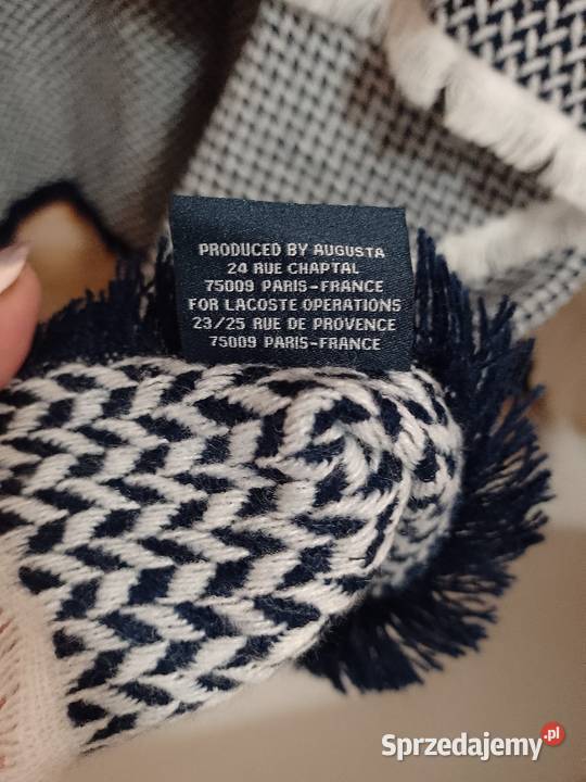 Lacoste Duża granatowa chusta nsrxutksy ponczo Kraków