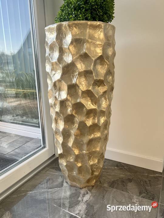 Złota donica perłowa muszelkowa Glamour Premium Golkowice