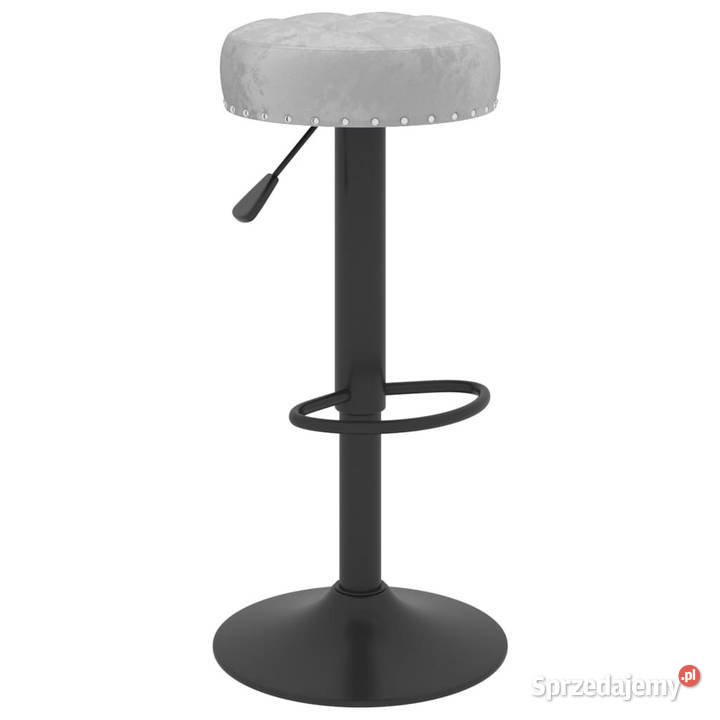 Stołki barowe 2 szare obite aksamitem WM332995 Warszawa