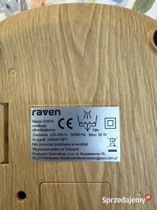 Nawilżacz powietrza Raven EN010 wzór drewno stan