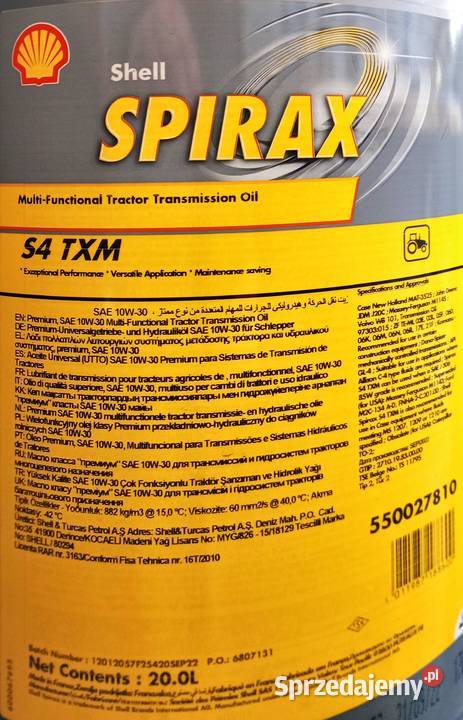 SHELL SPIRAX S4 TXM 10W30 olej przekładniowy łódzkie Józefin