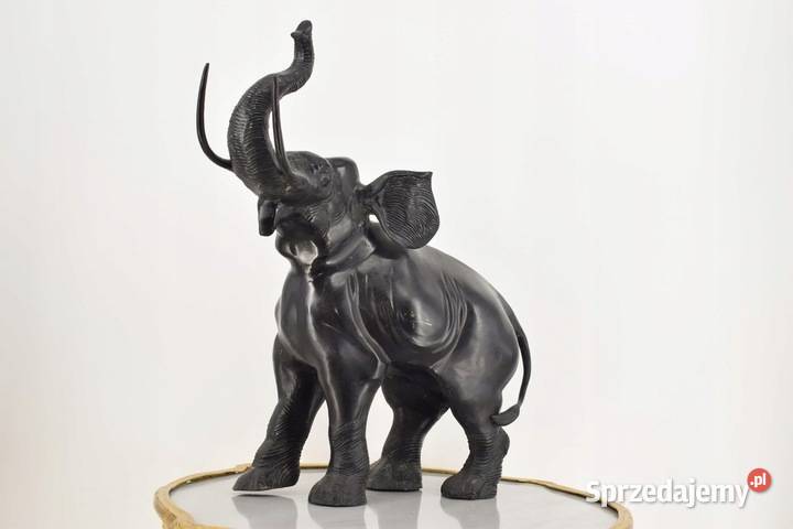 Stojący Czarny Słoń Słonik Na Szczęście Figura Kraków sprzedam
