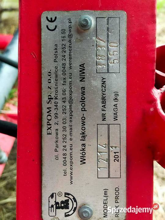 Włóka łąkowopolowa Expom Niva 6 metrów lubuskie Słońsk