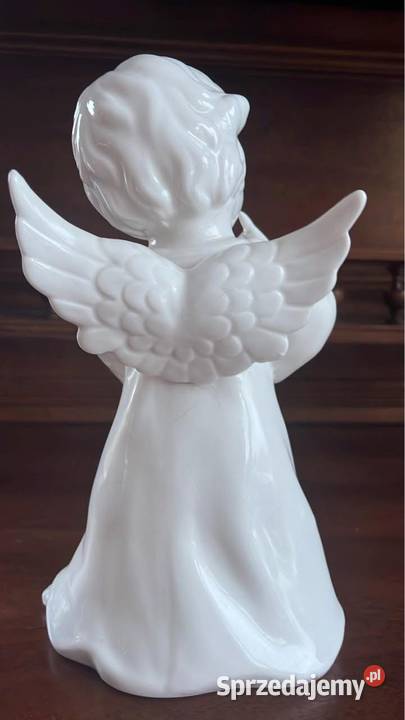 Aniołek biała porcelana Porcelana i szkło