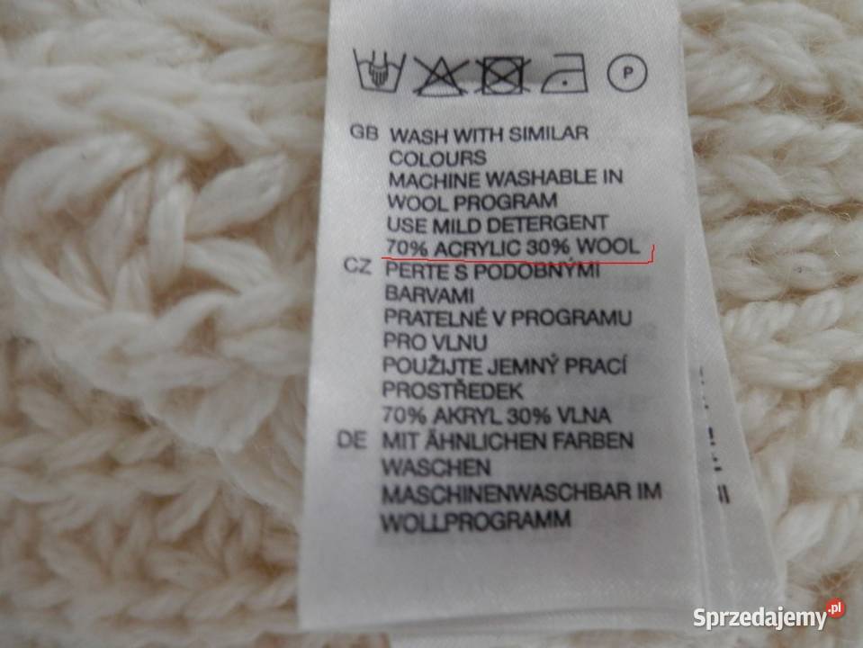 Czapka Wełniana Beretka z Pomponem Gruby Splot Łomża