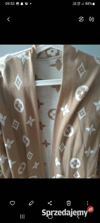 Sweter kardigan carmel r4042 nowy brązowy/beżowy Luboń