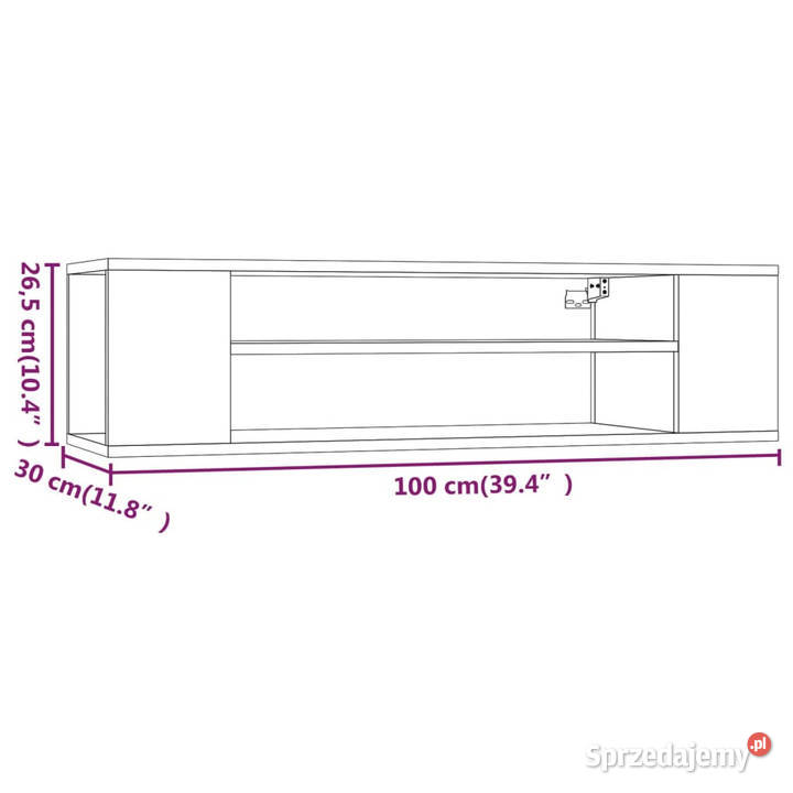 Wisząca szafka pod TV brązowy dąb 100x30x265 Warszawa