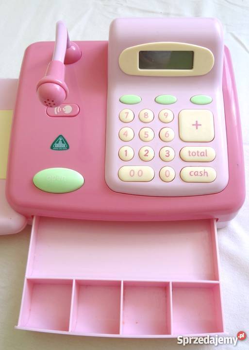 DUŻA interaktywna różowa Kasa sklepowa fiskalna Ecoiffier