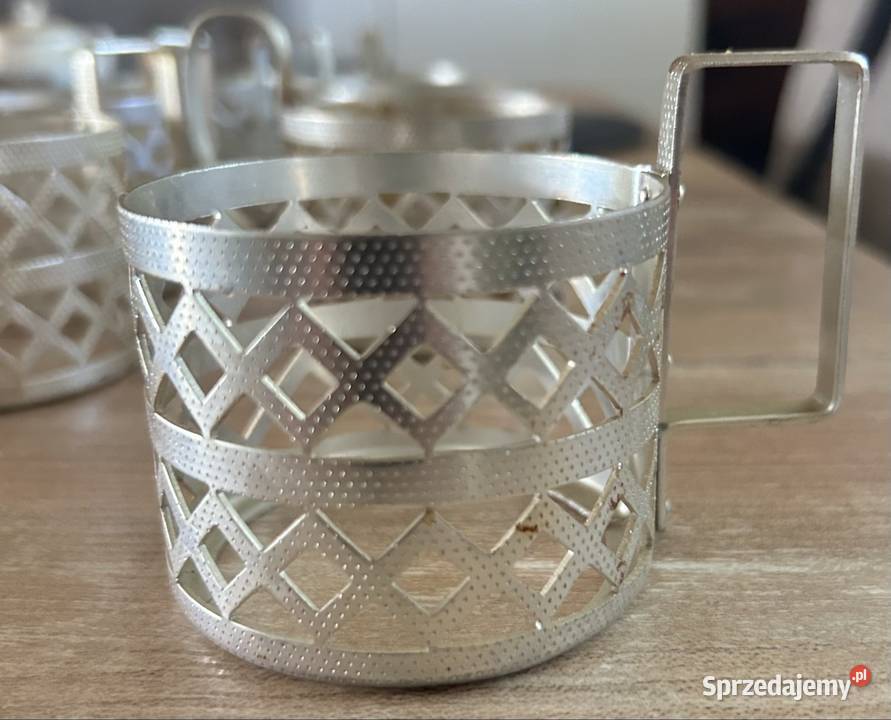 Zestaw koszyczków do szklanek PRL Warszawa