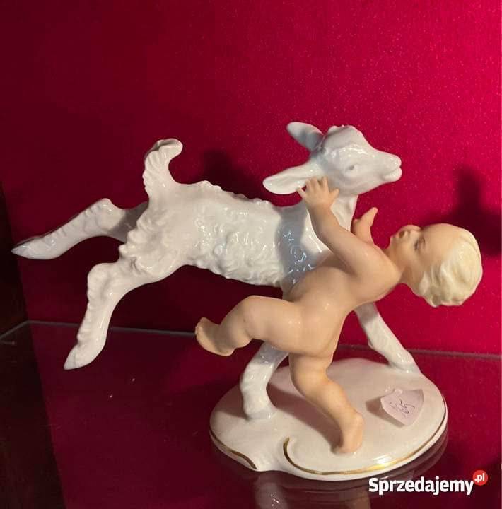 Figurka Putto z koziołkiem Schaubach Kunstl sprzedam