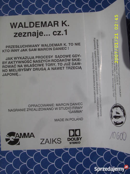 Kabaret kaseta MARCIN DAniecWaldemar K ZEZNAJE 1