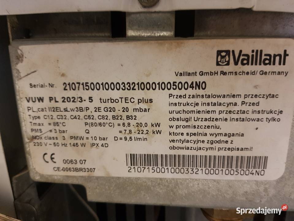 Vaillant na części z różnych modeli pieców Kotły i Piece CO Bochnia