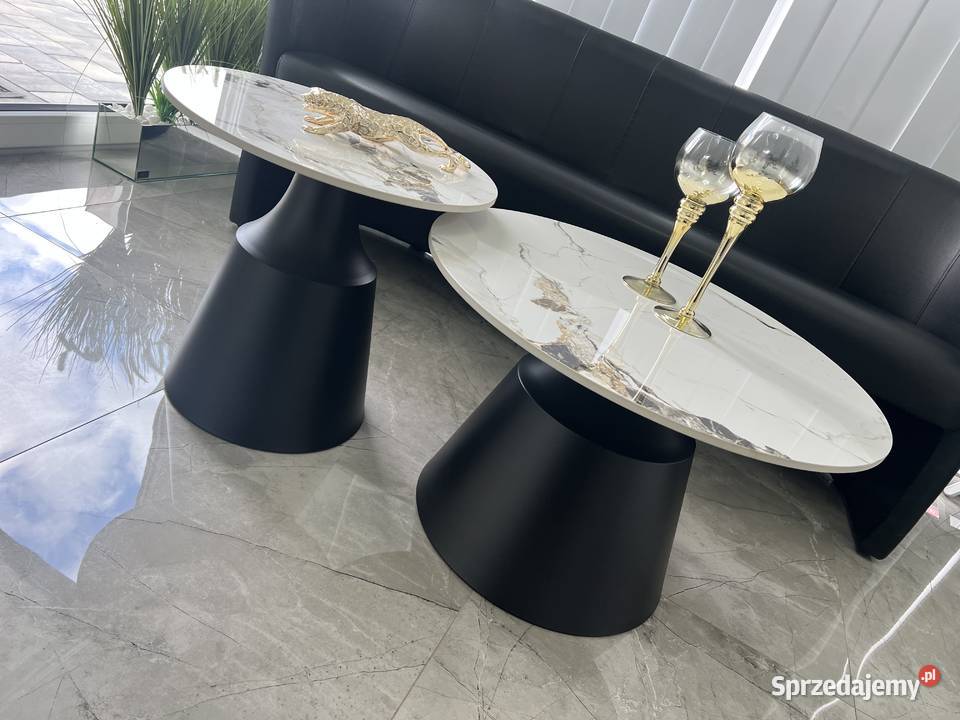 Zestaw czarnych stolików kawowych Premium Golkowice sprzedam