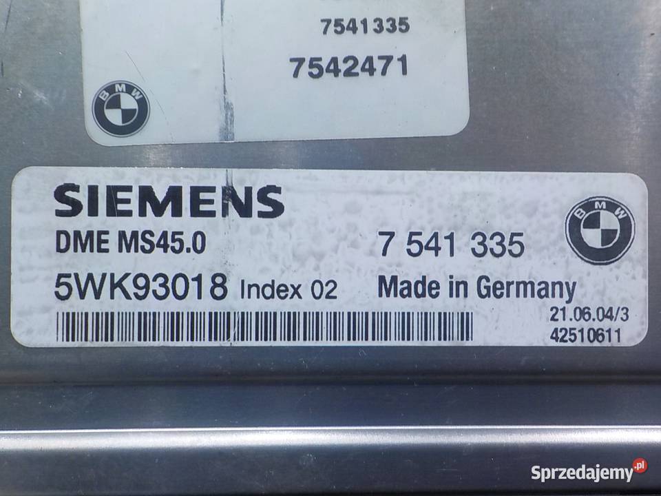 BMW X3 E83 30 B AUT 04r 5D sterownik komputer Czujniki i sterowniki Suków