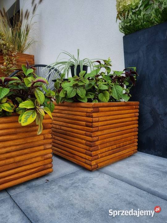 Donice nowoczesne 3D drewniane Zestaw 2 donic sprzedam