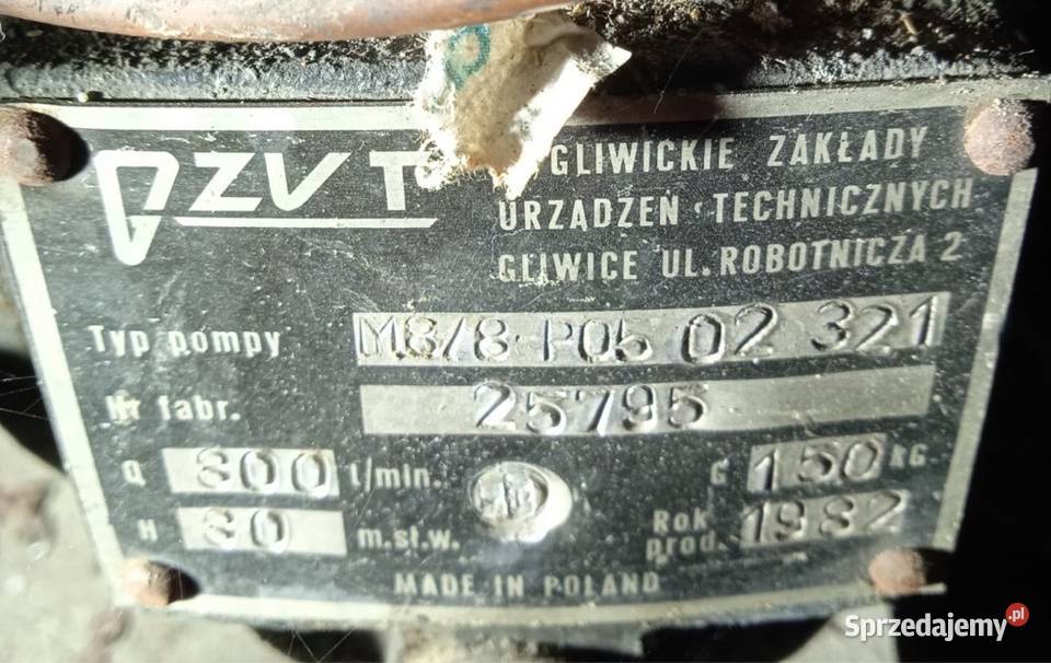 Pompa strażacka motopompa 1981r z silnikiem dolnośląskie Świebodzice