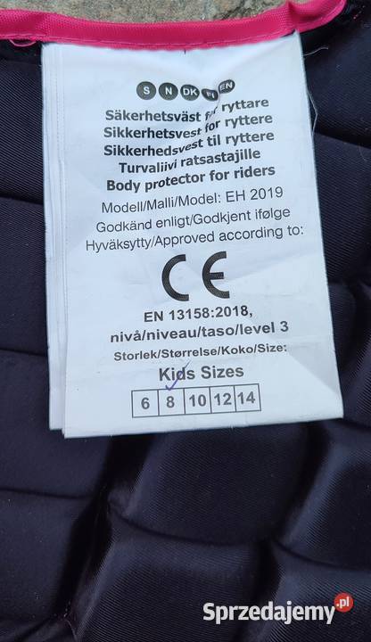 Kamizelka bezpieczeństwa ochronna jeździecka Jasień
