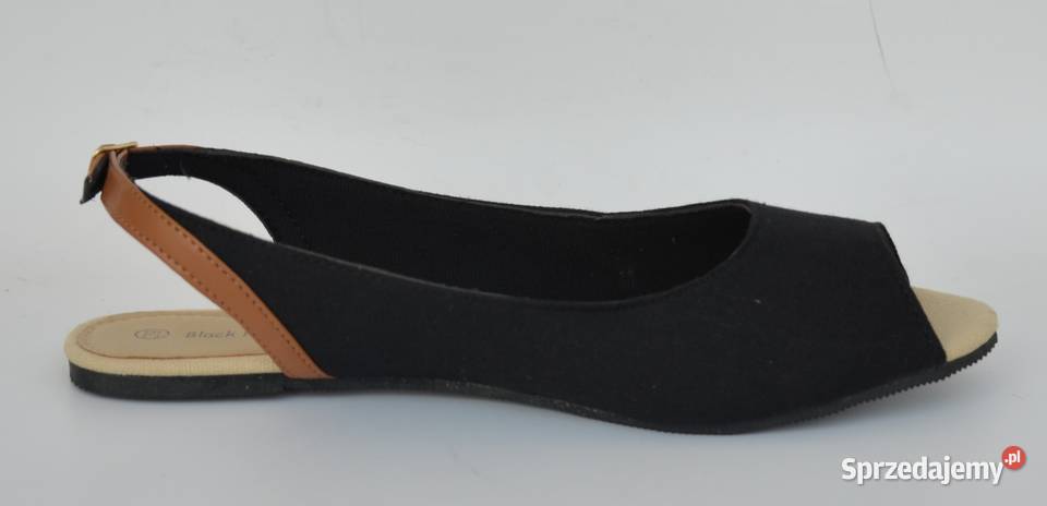 Czarne damskie czółenka rozmiar 38 tkanina mazowieckie Żyrardów
