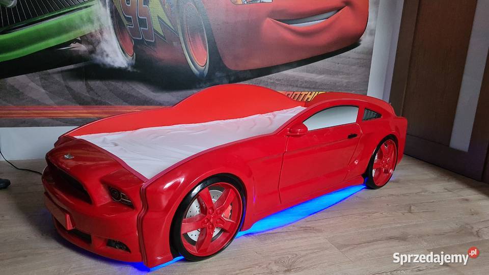 Łóżko dziecięce czerwone AUTKO 3D LED Czernice Borowe