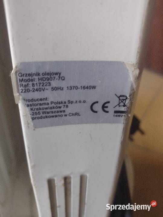 Grzejnik olejowy HD9077Q 1500 W Stargard