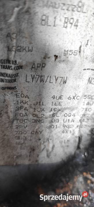 Audi A3 8L 18T APP 180 całość części srebrny Jodłowa