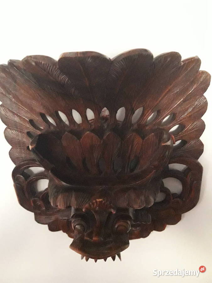 Drewniana maska lwa Bali Indonezja UNIKAT