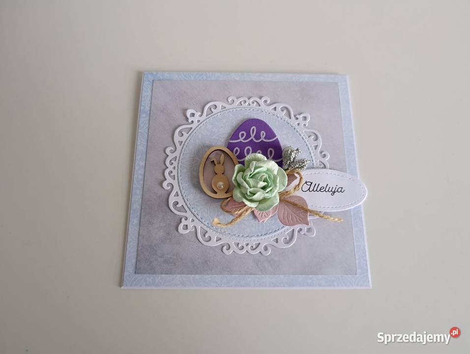 Kartka ręcznie robiona Świąteczna Wielkanoc 4 łódzkie Łódź